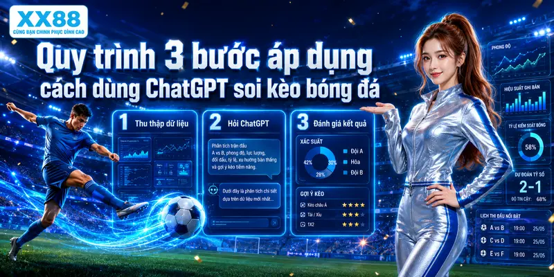 Quy trình 3 bước áp dụng cách dùng ChatGPT soi kèo bóng đá 